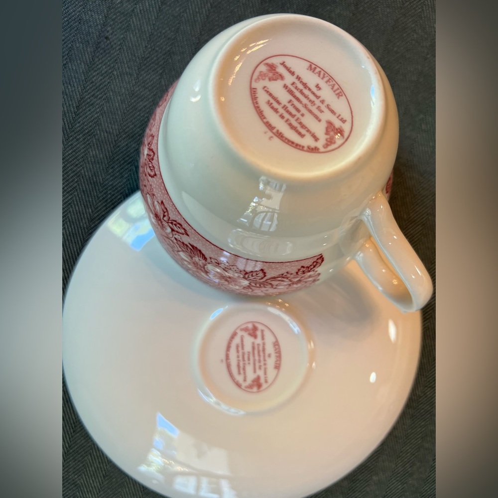 Set of TWO (2) Mayfair by Wedgewood (for Williams-Sonoma) cups and saucers - Picture 3 of 4